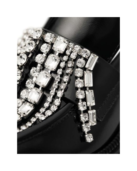 Jimmy Choo Black 50Mm Tylor Crystal-Embellished Loafer Pumps
