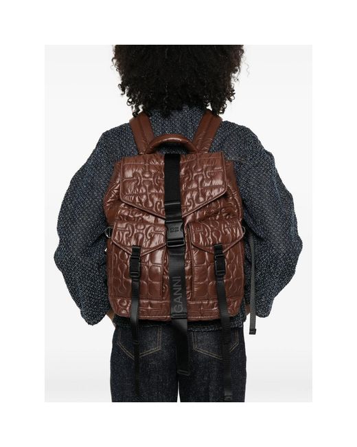 Ganni Brown Backpacks