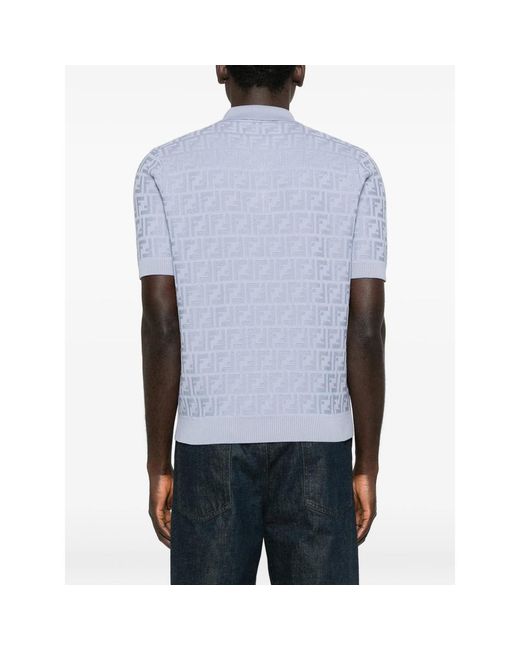 Fendi Blue Polo Shirts for men