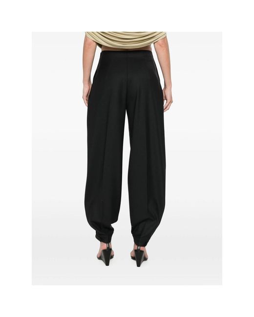 DARKPARK Black Taylor Button-Embellished Pleated Trousers