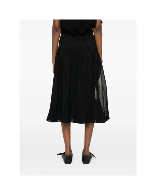 CFCL Black Pleated Midi Skirt