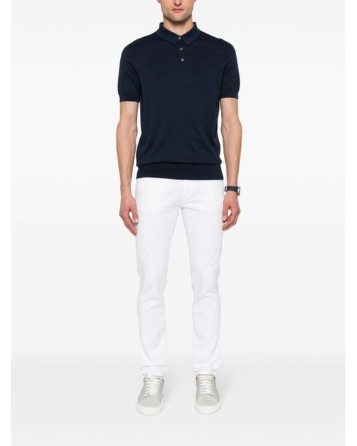 PT Torino White Mid-Rise Skinny Jeans for men
