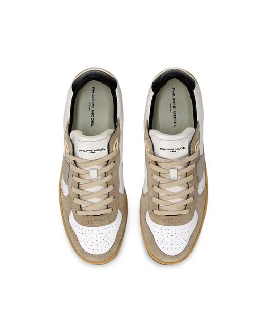 Philippe Model Multicolor Logo-Patch Panelled Sneakers for men