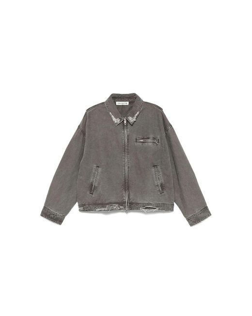 Cole Buxton Gray Cotton Denim Jacket for men