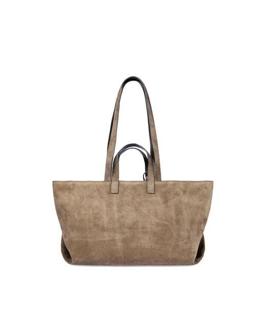 A.P.C. Brown Top Handle Bag With Zip Pocket