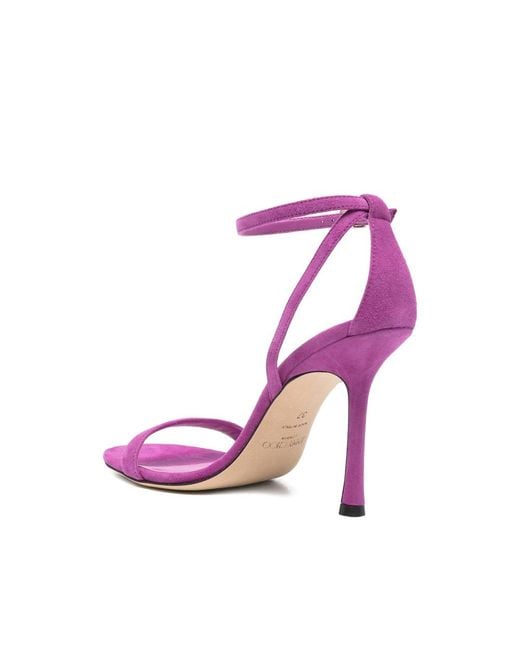 Jimmy Choo Pink Moza Suede Ankle-Strap Sandals