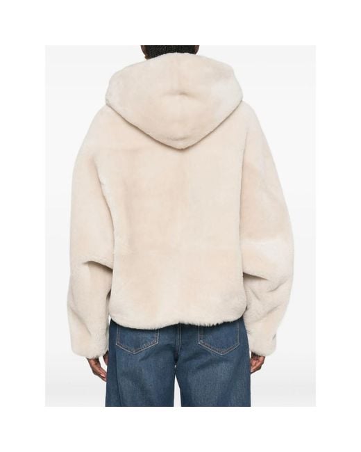 Blancha Natural Hooded Shearling Jacket
