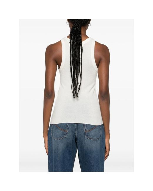 Co. White Ribbed Tank Top