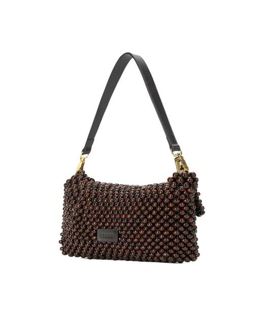 Staud Brown Coffee Foldover Top Bag