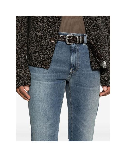 BLK DNM Blue Button-Up Denim Trousers for men