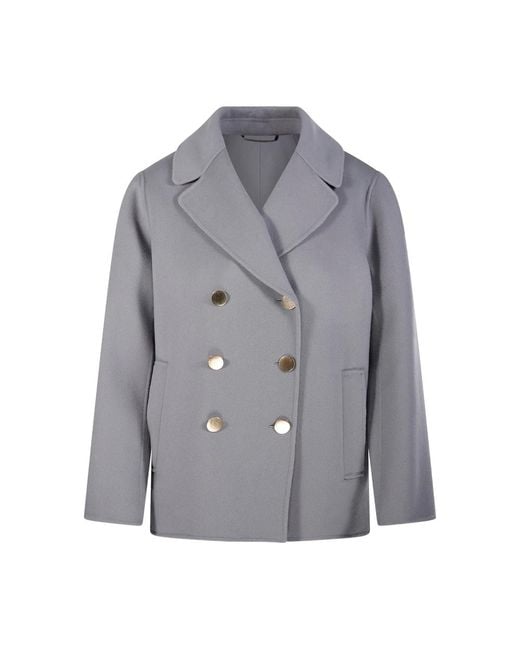Max Mara Gray Buttoned Coat