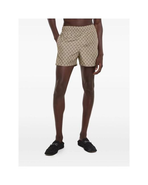Gucci Gray Gg Supreme Shorts for men