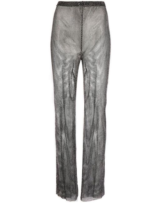 Santa Brands Gray Rhinestone-embellished Flared Trousers