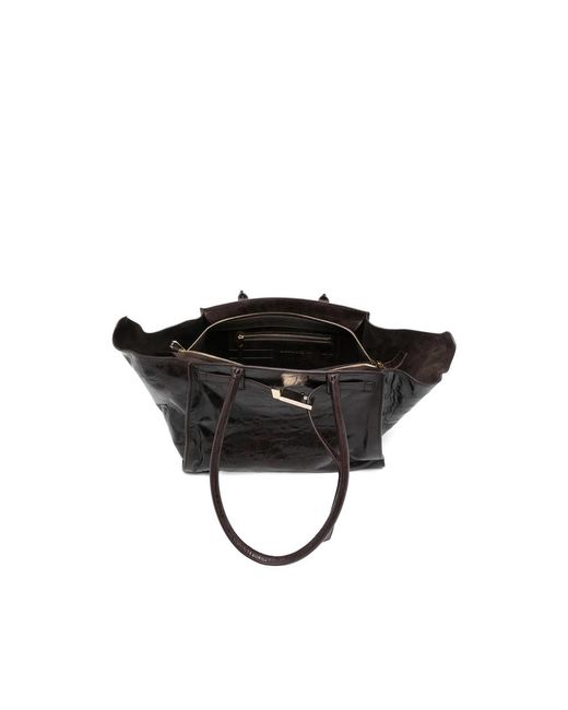 Benedetta Bruzziches Black Large Mame Leather Tote Bag