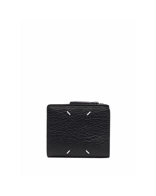 Maison Margiela Black Four Stitches Leather Wallet for men