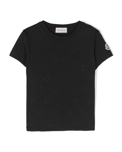 Moncler Black Monogram Cotton T-Shirt