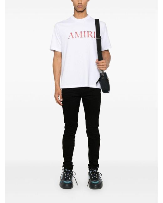Amiri White Logo-Print Cotton T-Shirt for men