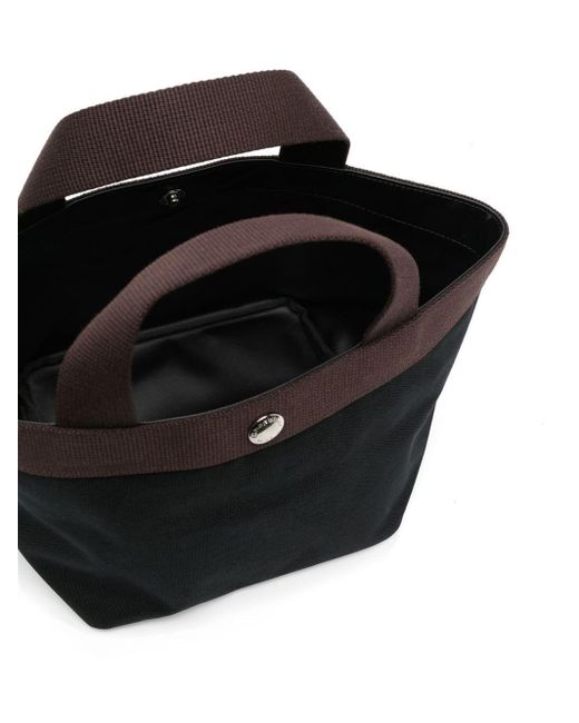 Herve Chapelier Black Small Button-fastening Tote Bag