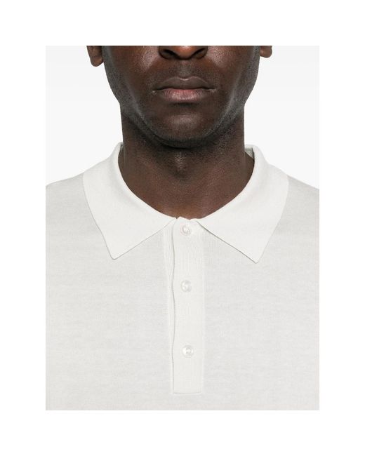 Studio Nicholson White Arieta Buttoned Polo Shirt for men