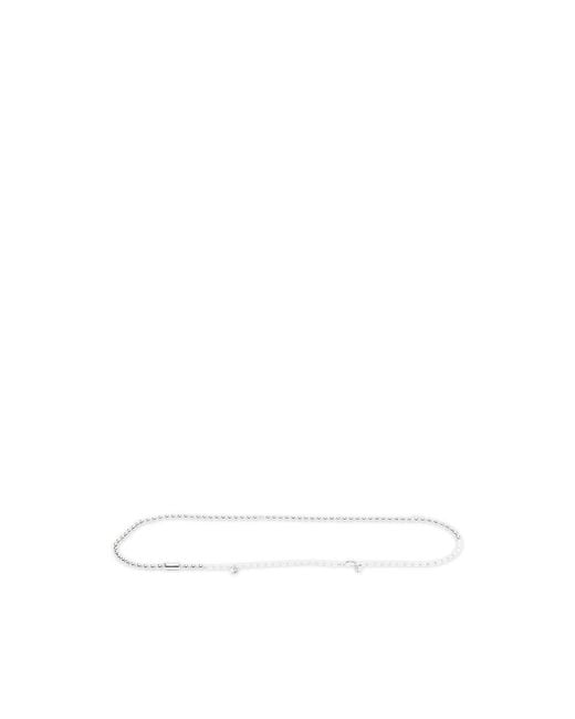 McQueen White Pearl-Embellishment Belt