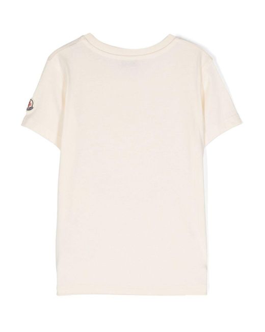 Moncler Natural Logo-Embroidered Cotton T-Shirt