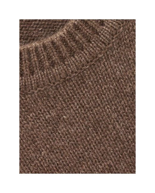 Ba&sh Brown Zip-Detail Ribbed-Trim Sweater