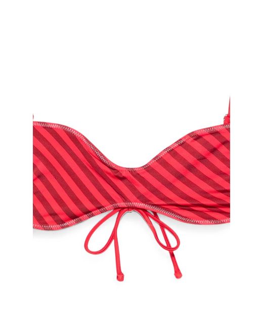 Frankie's Bikinis Red X Jennie Magnolia Striped Bikini Top