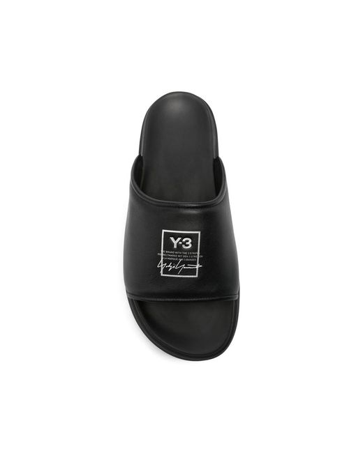 Y-3 Black Sliders for men