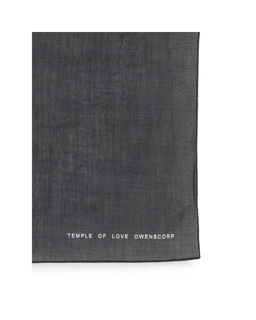 Rick Owens Gray Pentagram Logo-Print Scarf for men