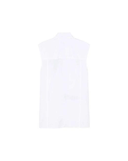 Seafarer White Printed Sleeveless Top
