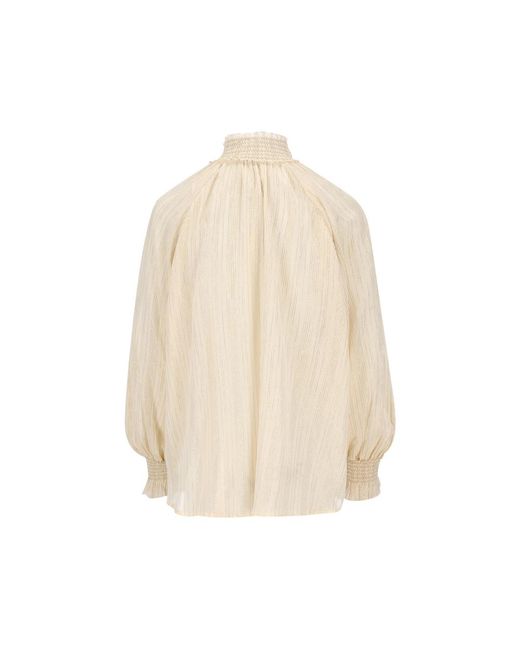 Zimmermann Natural Aster Metallic-Stripe Shirt
