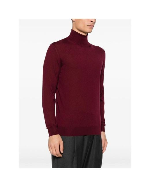 Fedeli Purple Roll-Neck Long-Sleeve Top for men