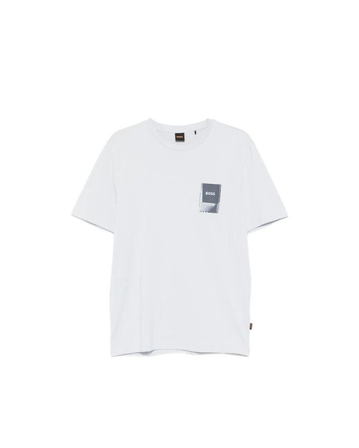 Boss White Logo T-Shirt for men
