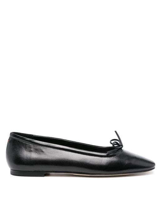 Aeyde Black Delfina Leather Ballerina Shoes