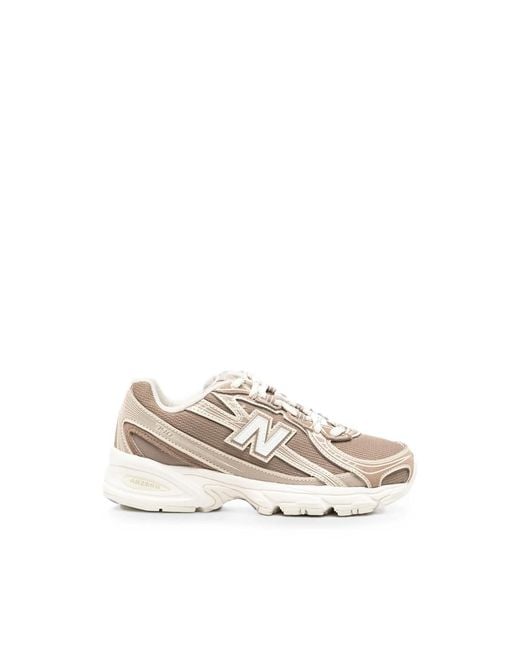 New Balance Natural Panelled Logo-Patch Sneakers
