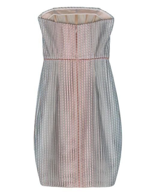 Giorgio Armani Gray Ombré-Ribbed Mini Dress