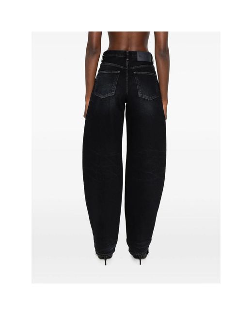 Haikure Black Faded Barrel-Leg Jeans