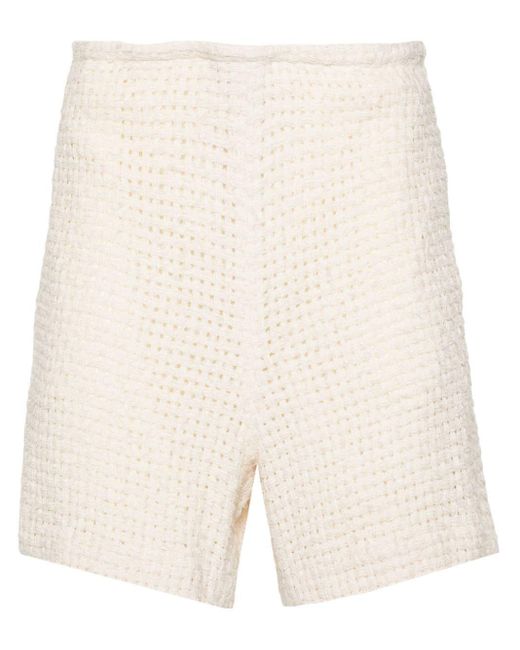 Auralee Natural Drawstring-Fastening Tweed Shorts for men