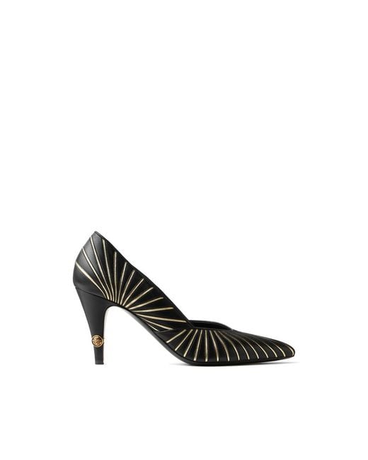 Versace Black Gianni Nappa Pumps 90 Mm