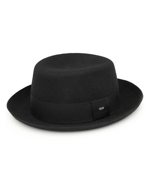 Saint Laurent Black Trilby Hat In Wool Felt