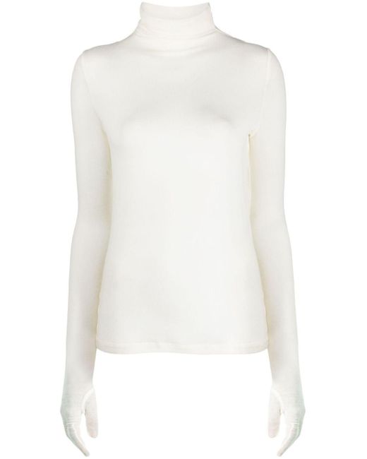 GIA STUDIOS White Glove-Sleeved Tencel-Blend Blouse