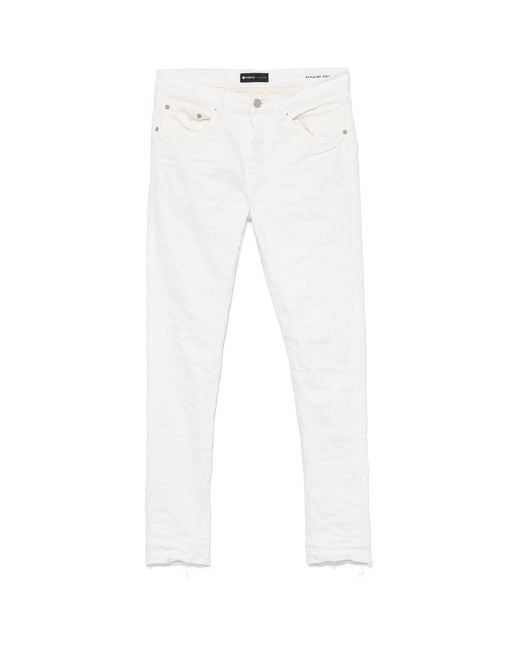 Purple Brand White Logo-Patch Skinny-Cut Jeans for men