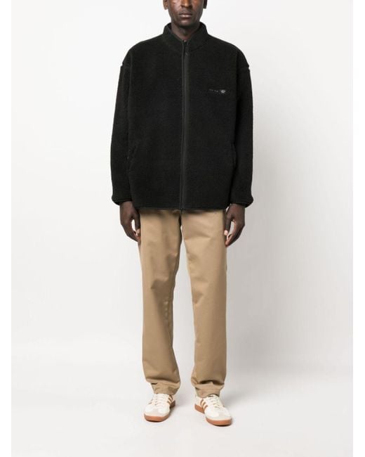Adidas Black Reclaim Zip-Up Fleece Jacket for men