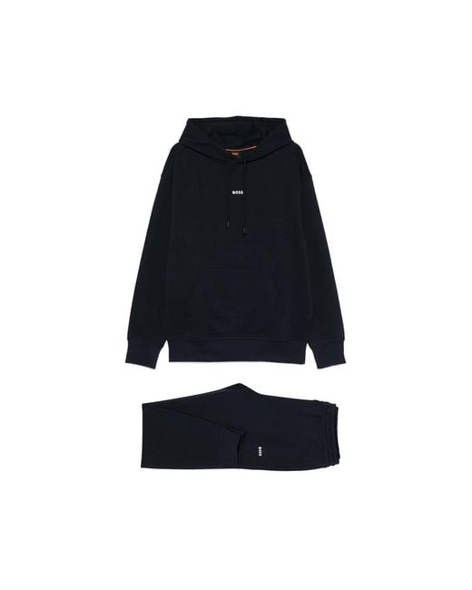 Boss Blue Hooded Track Pants Set (Set Of Two) for men