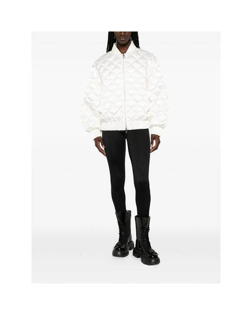 RAXXY White Quilted-Pattern Bomber Jacket