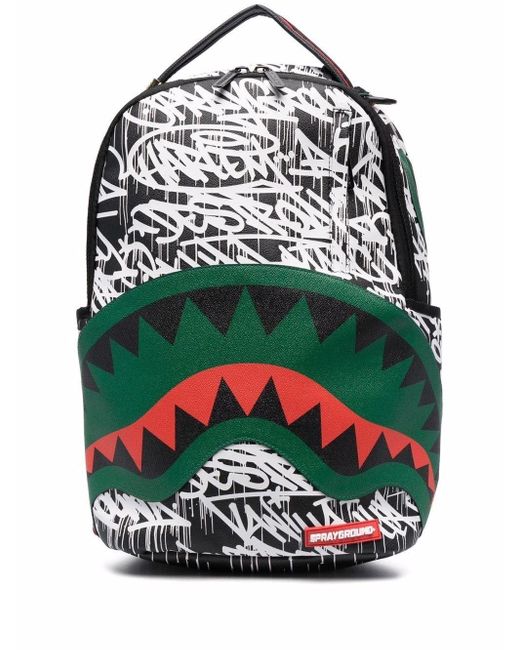 Sprayground Black Shark-teeth Print Backpack for men