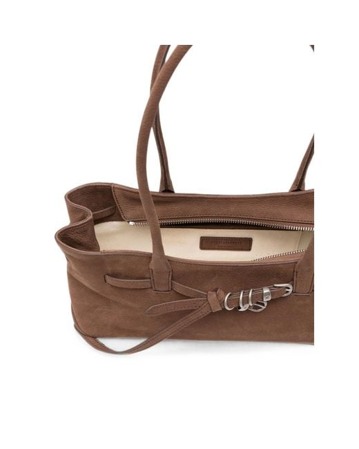 MARGE SHERWOOD Brown Buckle-Detail Shoulder Bag