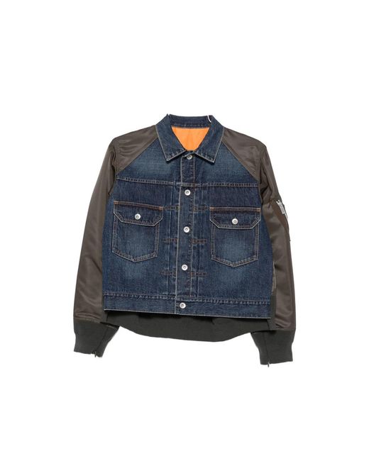 Sacai Blue Zip-Pocket Jacket