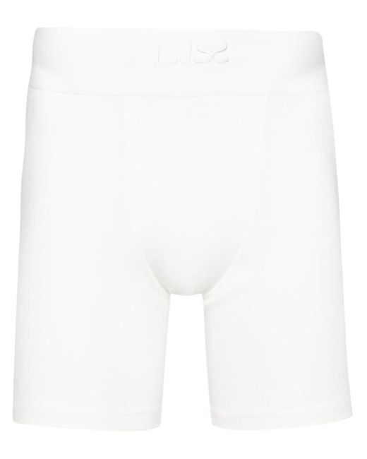 Ludovic de Saint Sernin White Logo-Embroidered Cyclist Shorts for men