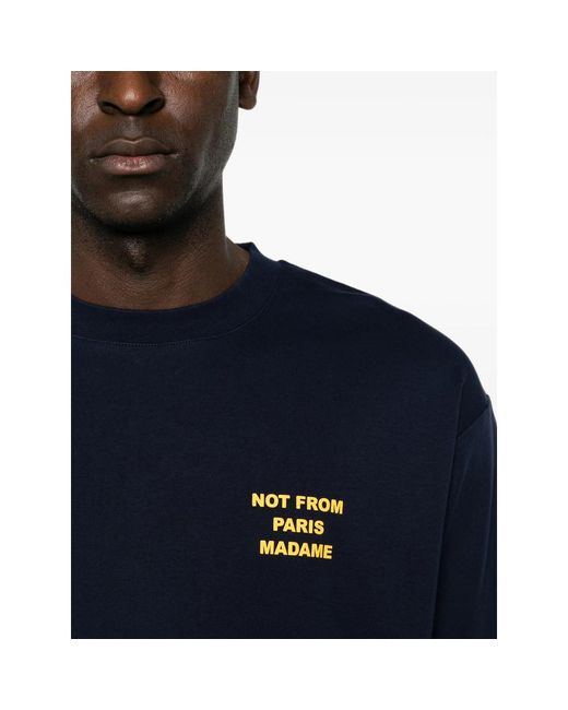 Drole de Monsieur Blue Bold Slogan T-Shirt for men